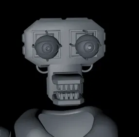 Render 3D en progreso del endoesqueleto de Donnie